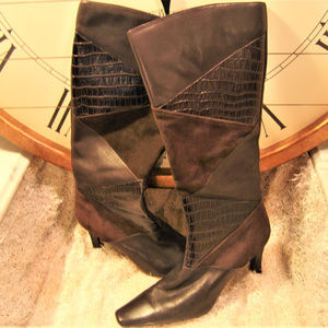 STYLE & CO Boots Leather suede knee high heel  8m